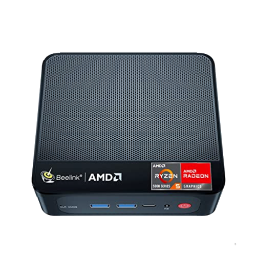 Beelink SER5 Mini PC, AMD Ryzen 5 5560U (6C/12T, máximo 4.0GHz), 16GB DDR4 RAM 500GB NVMe SSD Mini Ordenador de Sobremesa4K@60Hz Triple Pantalla, WiFi 6 + BT5.2, HDMI2.0/DP1.4 /USB3.2