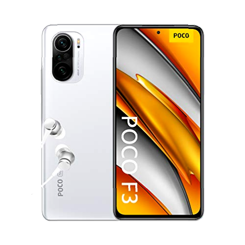 Xiaomi POCO F3 5G - Smartphone 8+256GB, 6,67” 120 Hz AMOLED DotDisplay, Snapdragon 870, cámara triple de 48MP, 4520 mAh, Blanco Ártico (versión ES/PT), incluye auriculares Mi, Blanco (Arctic White)