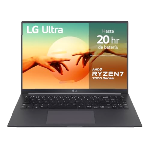 LG Ultra 16U70R-G.AA56B - Ordenador Portátil, 16 Pulgadas IPS , Ryzen 5, Windows 11 Home, 16 GB RAM, 512 GB SSD, 1.6 Kg, 20 hr de Autonomía, Color Gris Carbón