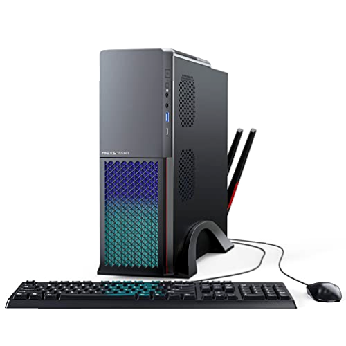 PINSTONE Torre PC - Ordenador de sobremesa Fijo 16GB RAM 512GB SSD Computer Core i7-4765t procesador con 2.4G/5G/6G WiFi6E Bluetooth 5.3 Lámparas RGB, with Mouse and Keyboard