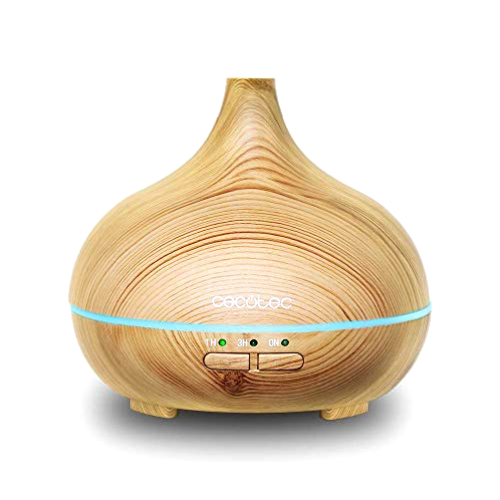 Cecotec Humidificador Ultrasónico y Difusor de Aromas con Temporizador Pure Aroma 150 Yang. Capacidad 150 ml, Temporizador 3 Horas, 7 Colores led, Función aromaterapia, Ultra silencioso