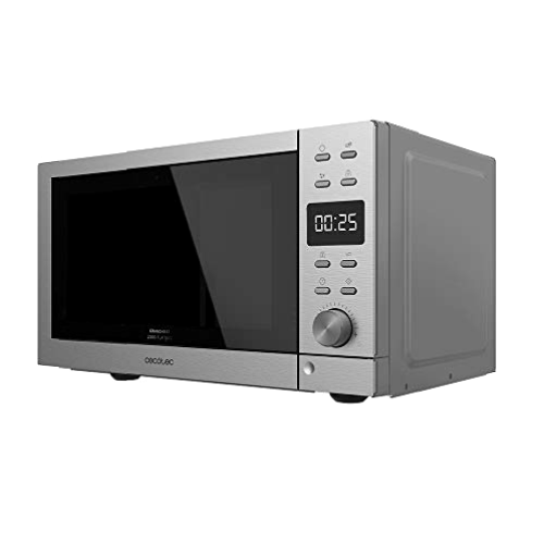 Cecotec Microondas sin plato Digital GrandHeat 2000 Flatbed Steel. 700 W en 6 Niveles, Capacidad 20 Litros, 8 Funciones preconfiguradas, Quick Start, Temporizador hasta 95 minutos