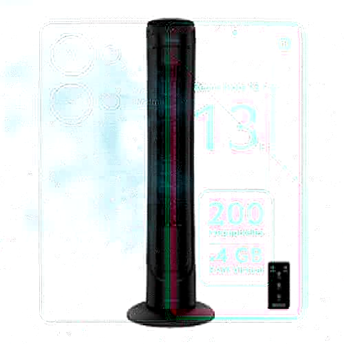 Cecotec Ventilador de Torre Digital con Mando a Distancia y Temporizador EnergySilence 9090 Skyline. 45 W, 40'' (102cm) de Altura, Oscilante, Motor de Cobre, 3 Velocidades, Negro