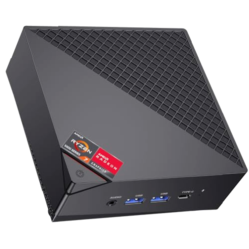 ACEMAGICIAN AM06PRO Mini PC, AMD Ryzen 7 5700U (8C/16T, hasta 4,3 GHz), Mini Ordenadores de sobremesa 16GB RAM DDR4 512GB M.2 2280 NVMe SSD, Doble Ethernet/WiFi 6/para Oficina, Ordenador Pequeño