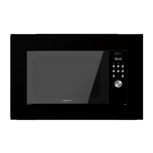 Cecotec Microondas encastrable Digital GrandHeat 2000 Built-In Black. 700W, Integrable, 20 l, Grill, 9 Funciones preconfiguradas, Quick Start, Diseño elegante